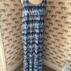 Lilly Pulitzer Navy and Pink Sailboat Midi Dress